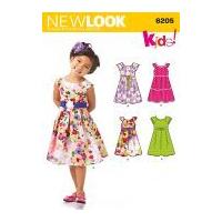 New Look Childrens Easy Sewing Pattern 6205 Pleated Skirt Dresses