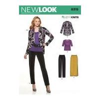 new look ladies easy sewing pattern 6315 stretch top cardigan skirt tr ...