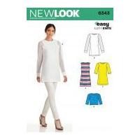New Look Ladies Easy Sewing Pattern 6343 Jersey Knit Tops & Dresses