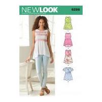 new look ladies easy sewing pattern 6286 summer tops in 4 styles