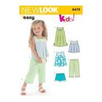 New Look Childrens Easy Sewing Pattern 6473 Dresses, Tops, Shorts & Pants