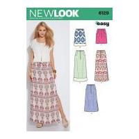 new look ladies easy sewing pattern 6129 drawstring summer skirts