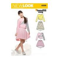 new look girl39s easy sewing pattern 6339 skirts colour block tops