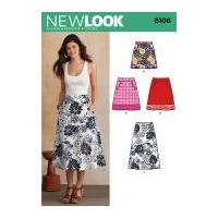 New Look Ladies Sewing Pattern 6106 A Line Skirts with Pockets