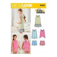 new look girl39s easy sewing pattern 6296 dress tops shorts