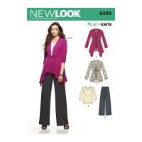 New Look Ladies Easy Sewing Pattern 6330 Stretch Knit Cardigans, Top & Pants