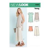 New Look Ladies Easy Sewing Pattern 6461 Dress, Tunic, Top & Cropped Pants