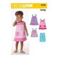 New Look Childrens Easy Sewing Pattern 6796 Dresses, Tops & Pants
