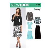 New Look Ladies Easy Sewing Pattern 6735 Jackets, Tops, Skirts & Trouser Pants