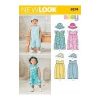 New Look Baby & Toddlers Easy Sewing Pattern 6274 Rompers & Hats