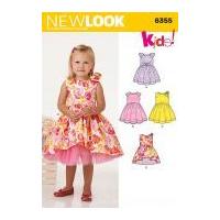 New Look Girls Sewing Pattern 6353 Party Dresses with Bow
