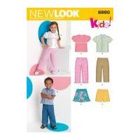 New Look Childrens Easy Sewing Pattern 6880 Tops, Skirts, Shorts & Pants