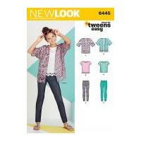 New Look Girls Easy Sewing Pattern 6445 Kimono, Tops & Leggings