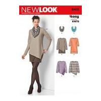 new look ladies easy sewing pattern 6412 jersey knit tops dresses scar ...