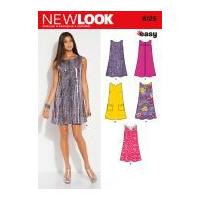 new look ladies easy sewing pattern 6125 a line shift dresses