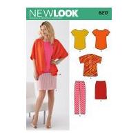 New Look Ladies Easy Sewing Pattern 6217 Kimono Style Jacket, Tops, Skirt & Pants