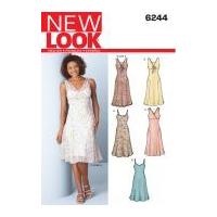 new look ladies easy sewing pattern 6244 panelled dresses slip