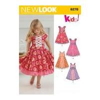 New Look Childrens Easy Sewing Pattern 6278 Full Skirted Dresses