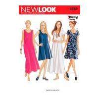 new look ladies easy sewing pattern 6352 dresses in 4 variations