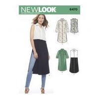 New Look Ladies Sewing Pattern 6470 Shirt Dress & Shirt Style Tunic Tops
