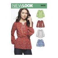 new look ladies sewing pattern 6472 boho blouse tops