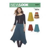 new look ladies sewing pattern 6477 jersey knit skirts in varying leng ...