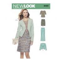 New Look Ladies Sewing Pattern 6481 Knit Top, Skirt, Pants & Jacket Suit