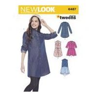 New Look Girls Sewing Pattern 6487 Shirt Dresses & Tie Belt