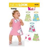 New Look Baby & Toddler Easy Sewing Pattern 6576 Dresses & Headbands