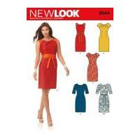 New Look Ladies Sewing Pattern 6144 Sheath Dresses with Pleated Neckline & Belt