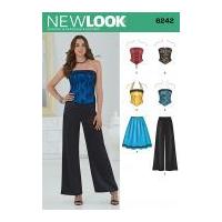 new look ladies sewing pattern 6242 corset tops skirt wide leg pants