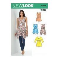 new look ladies easy sewing pattern 6345 fitted waist tunic tops