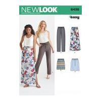 New Look Ladies Easy Sewing Pattern 6436 Skirts in 3 Lengths & Trouser Pants