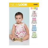 New Look Baby Easy Sewing Pattern 6462 Rompers with Trim Variations