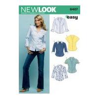 New Look Ladies Sewing Pattern 6407 Shirts & Blouses
