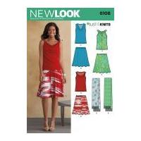 New Look Ladies Easy Sewing Pattern 6108 Jersey Tops, Skirts & Scarves