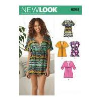 new look ladies easy sewing pattern 6283 tie front cover up tunics