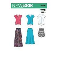 New Look Ladies Easy Sewing Pattern 6384 Jersey Knit Skirts & Tops