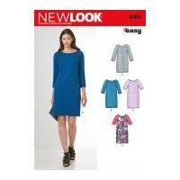 new look ladies sewing pattern 6411 raglan sleeve shift dresses