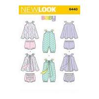 New Look Baby Sewing Pattern 6440 Romper, Sundress & Panties