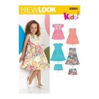 New Look Childrens Easy Sewing Pattern 6884 Summer Dresses & Shorts