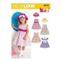 New Look Childrens Easy Sewing Pattern 6879 Summer Dresses & Hats