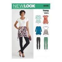 New Look Ladies Easy Sewing Pattern 6435 Just for Knits Tunic Tops & Leggings