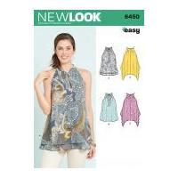 New Look Ladies Easy Sewing Pattern 6450 Tops with Optional Neck Tie