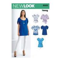 New Look Ladies Easy Sewing Pattern 6025 Tops & Tunics