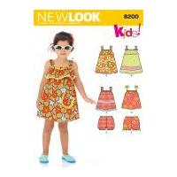 New Look Childrens Easy Sewing Pattern 6200 Summer Tops, Dresses & Shorts