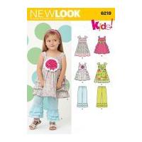 New Look Childrens Sewing Pattern 6219 Ruffle Dresses & Pants