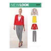 new look ladies sewing pattern 6231 peplum jackets skirt trouser pants