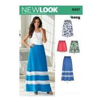 new look ladies easy sewing pattern 6287 elastic waist skirts