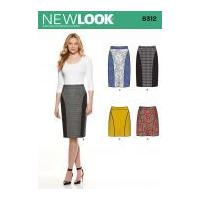 new look ladies easy sewing pattern 6312 pencil skirts in 4 styles